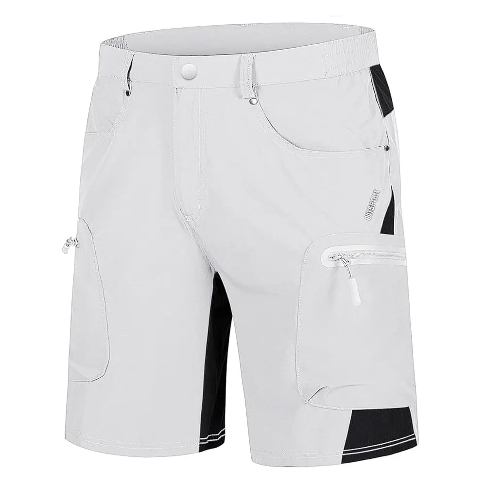 

Men's Hiking Cargo Shorts 10\ with Zipper Pockets Quick Dry Casual Stretch Golf Work Short Outdoor Summer
