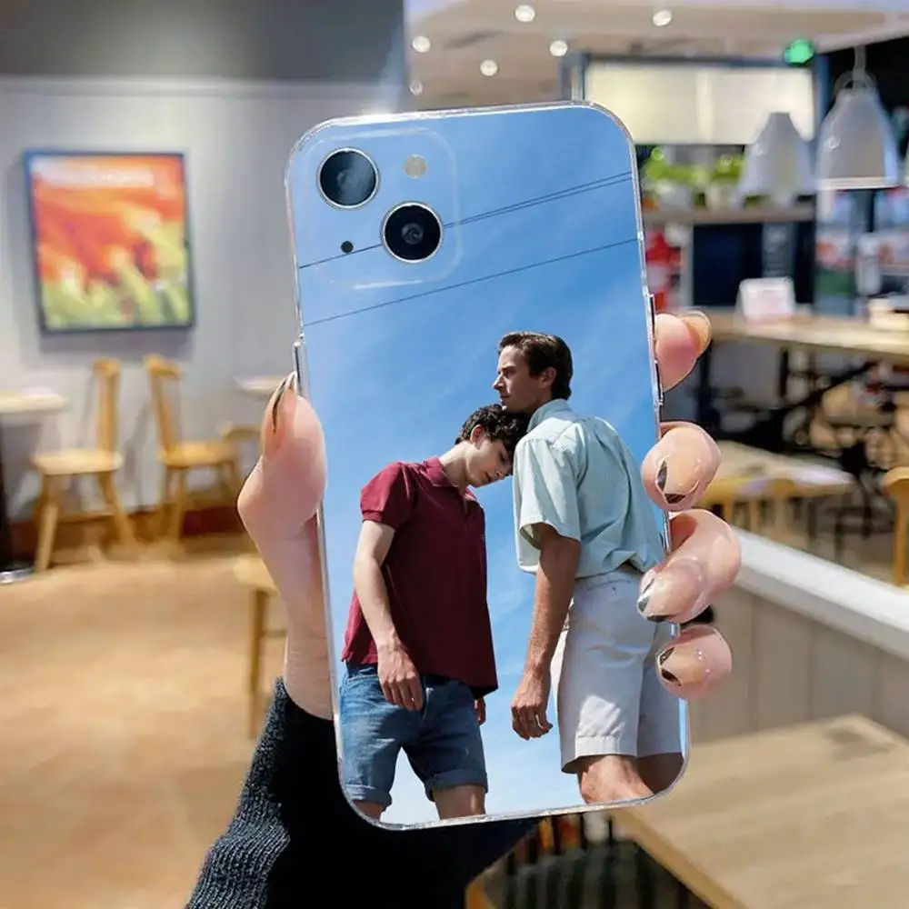 Llámame por su nombre funda de teléfono para iPhone 16,15,14,13,12,11 Pro,Max,Plus,X,XS,XR,SE,Mini silicona transparente suave