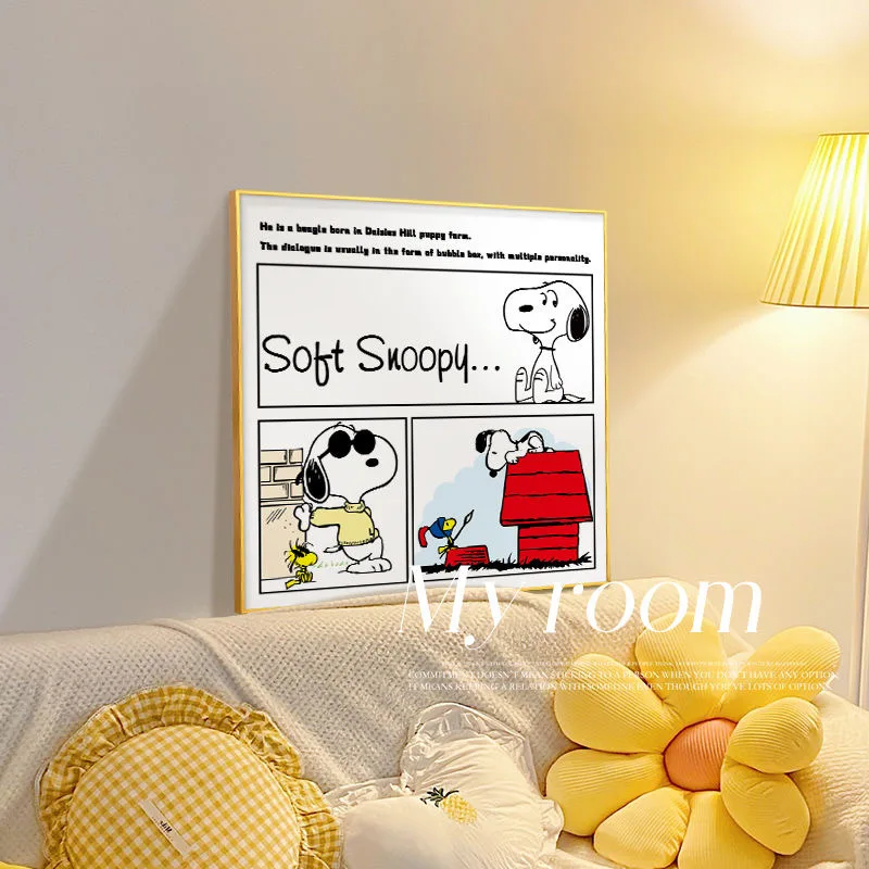 MINISO سنوبي اللوحة الزخرفية طلاء جدران غرفة الأطفال غرفة نوم غرفة الطعام جدارية اللوحة السرير قماش اللوحة #3