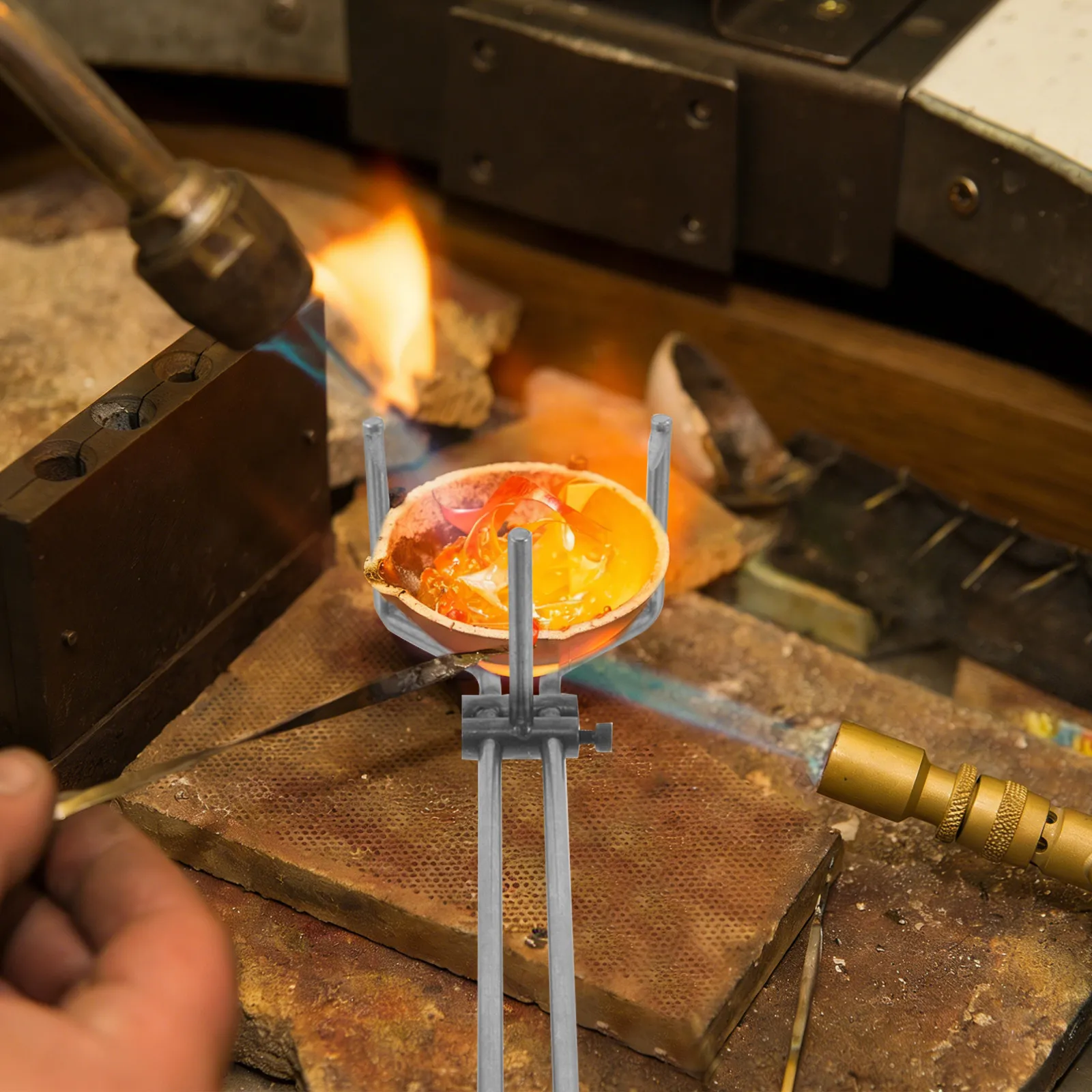 17 Inch Crucible Tong Heat Resistant Crucible Clamp for Labs Jewelry Making Melting Furnace Metal Casting Accessories
