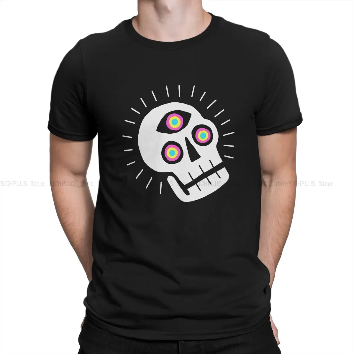 Enlightened Skull TShirt For Male Meme Clothing Fashion Polyester T Shirt Soft