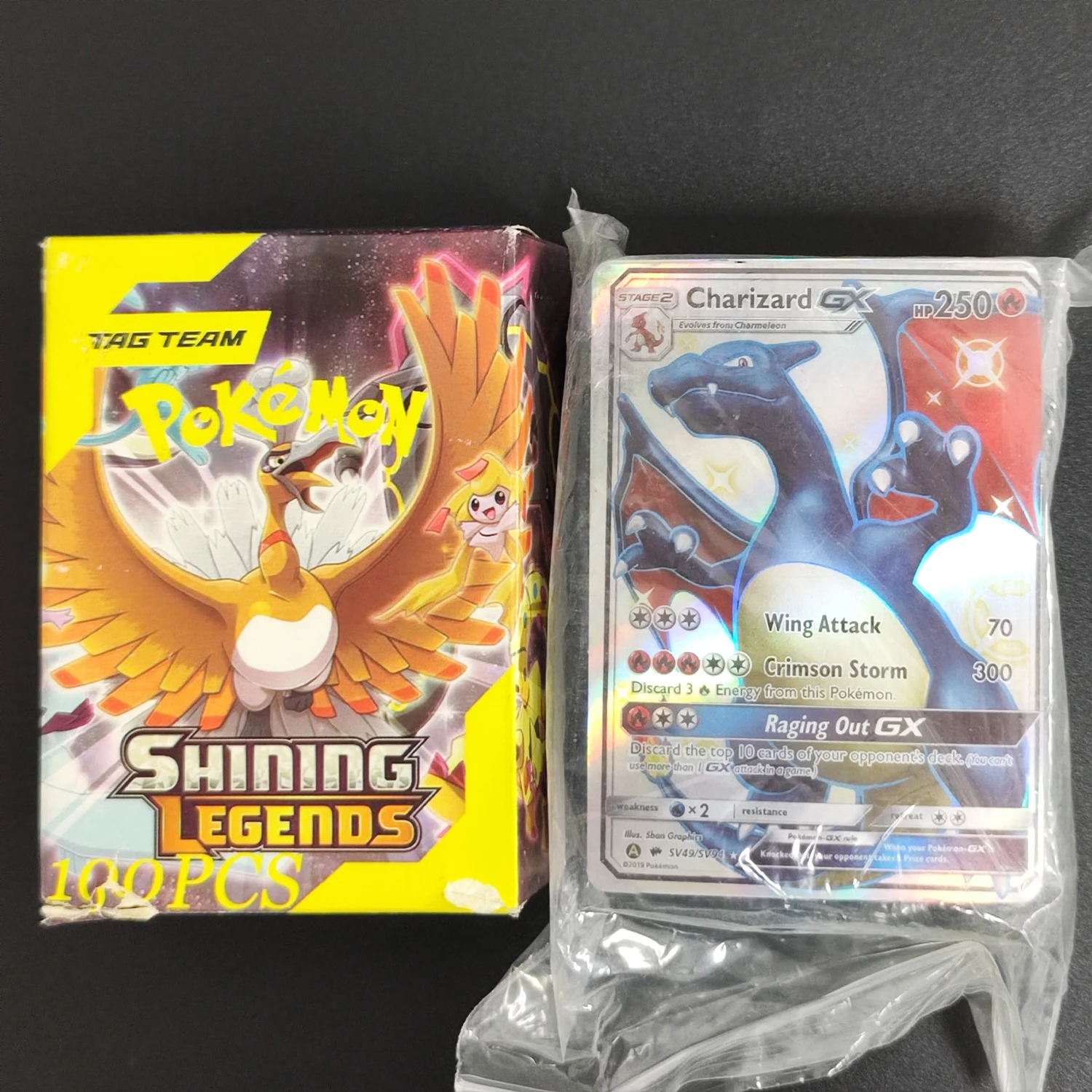 

100 шт./кор. TAG TEAM SHINING LEGENDS английский PTCG Charizard Mewtwo Umbreon игрушки хобби хобби аниме коллекционные игры коллекция