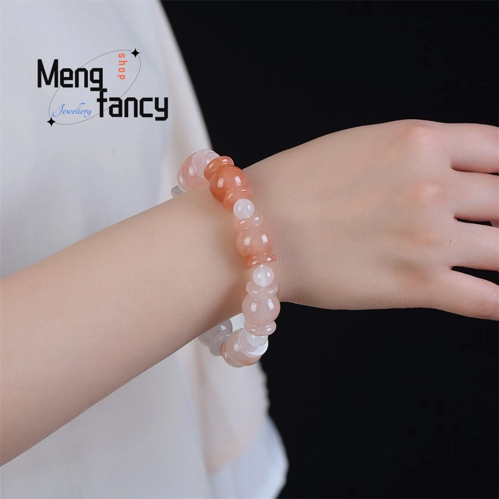 

Exquisite Natural Gold Silk Jade Peach Blossom Stuffed Bracelet Senior Bracelet Gift Fine Jewelry Luxury Necklace