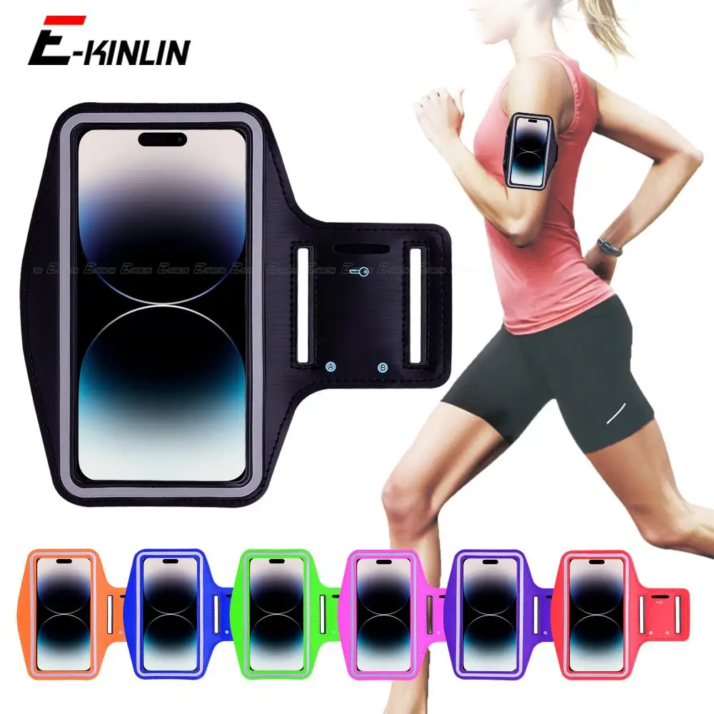 Running Jogging Gym Sports Cover Arm Band Phone Case For iPhone 16 15 14 13 12 mini 11 Pro XS Max XR X 8 7 6 6S Plus SE 2022 5S