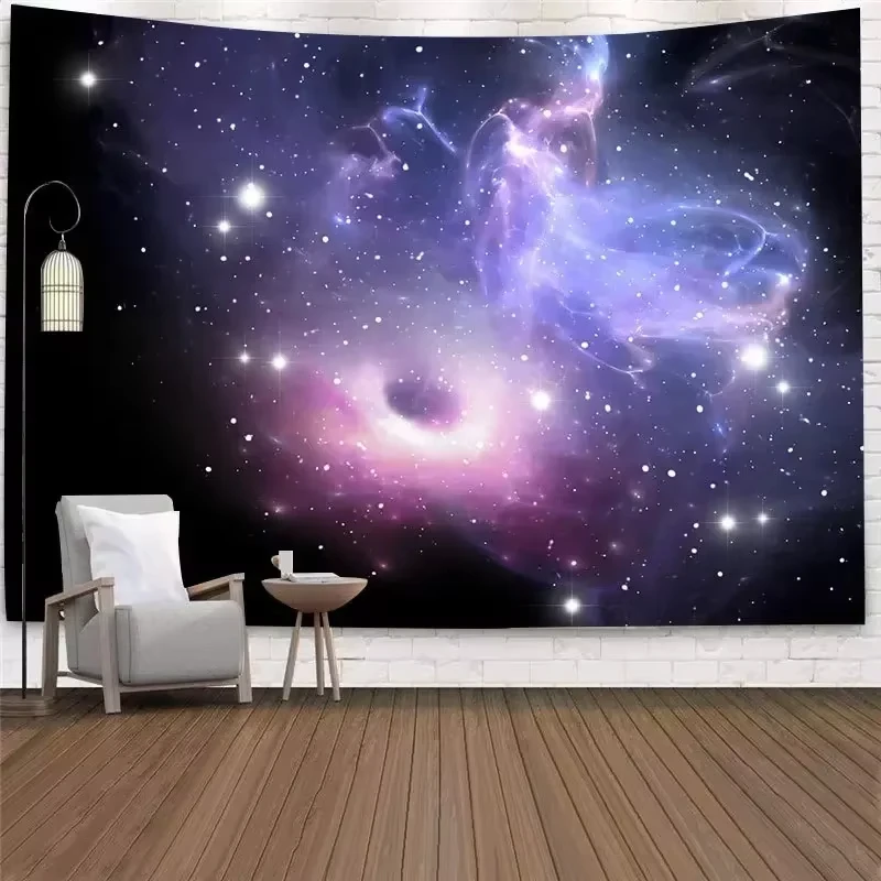 غامض الكون السماء المرصعة بالنجوم الفضاء تريبي الجدار الشنق مخدر ستار المفروشات لغرفة النوم قماش صوفي السجاد نسيج المنزل