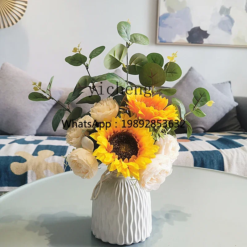 AA light luxury ceramic vase ornament living room simulation flower dining table TV cabinet entrance home decoration