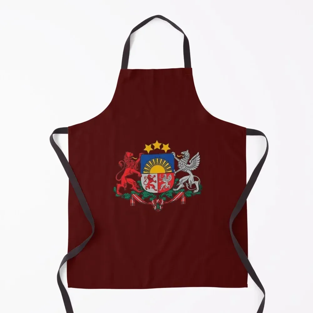 

Latvian Coat of arms Apron Kitchen New 2022 Year For Hairdresser custom women's kitchen Apron