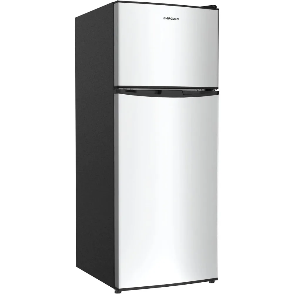 Small Refrigerator with Freezer, 4.0 Cu.Ft, Samll Fridge with Freezer, 5 Settings Temperature Adjustable, 2 Doors, Compact