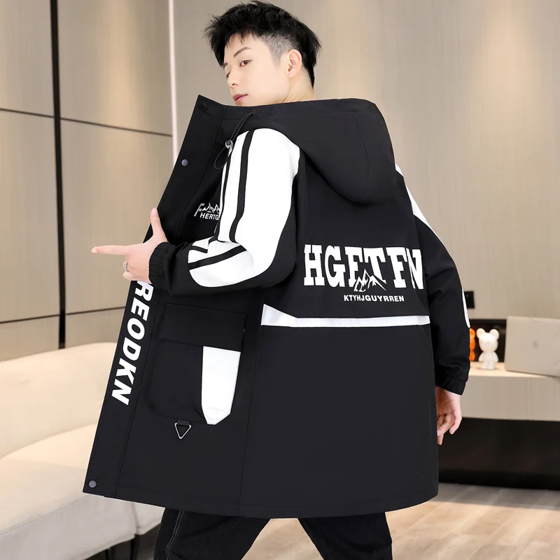 

Men's Mid-Length Jaet Spring Autumn Trendy Versatile Workwear Jaet for Junior And Senior High School Students Spring Coat