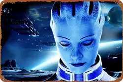 Liara Tsoni Mass Effect Video Game Funny Tin Sign game Poster Vintage Cute Metal Sign Gift Retro Novelty Cafe Store Garage Tin S