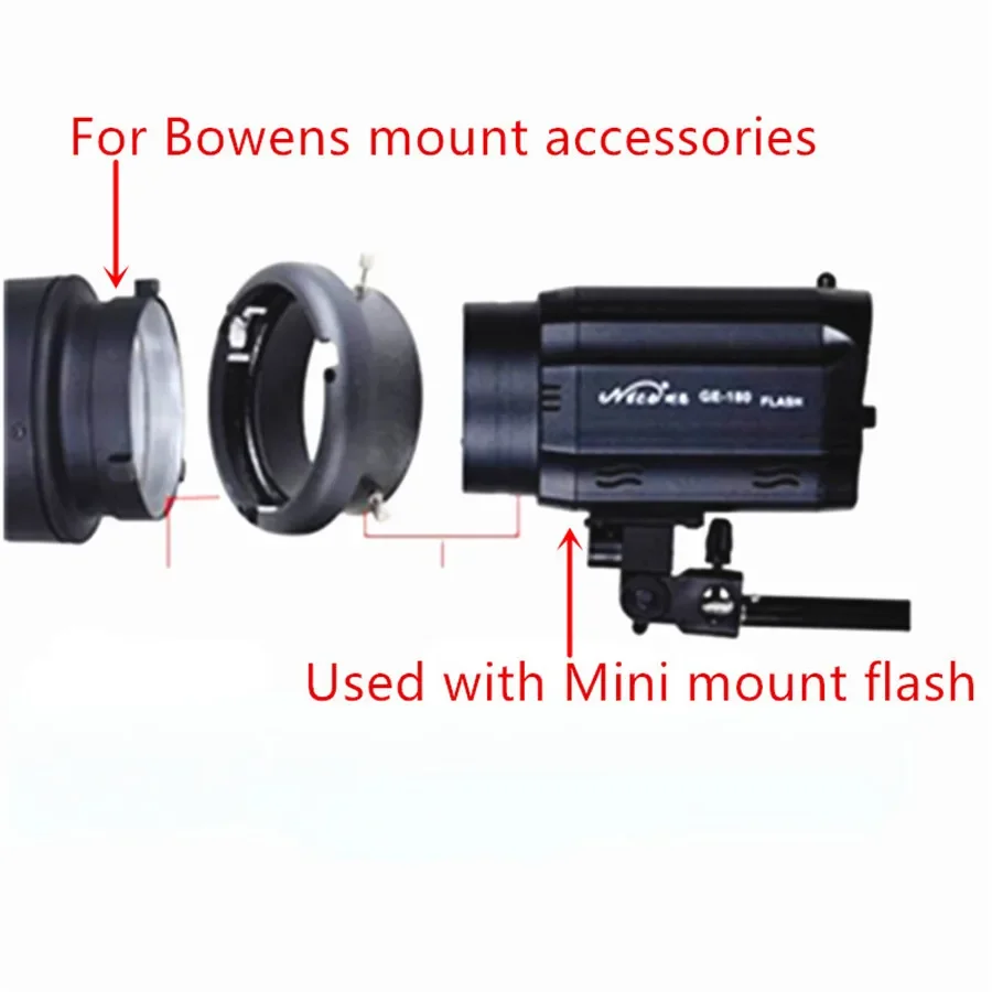 محول حلقة السرعة لتوصيل Flash Mount Mini Mount إلى ملحقات التصوير الفوتوغرافي القابلة للتبديل