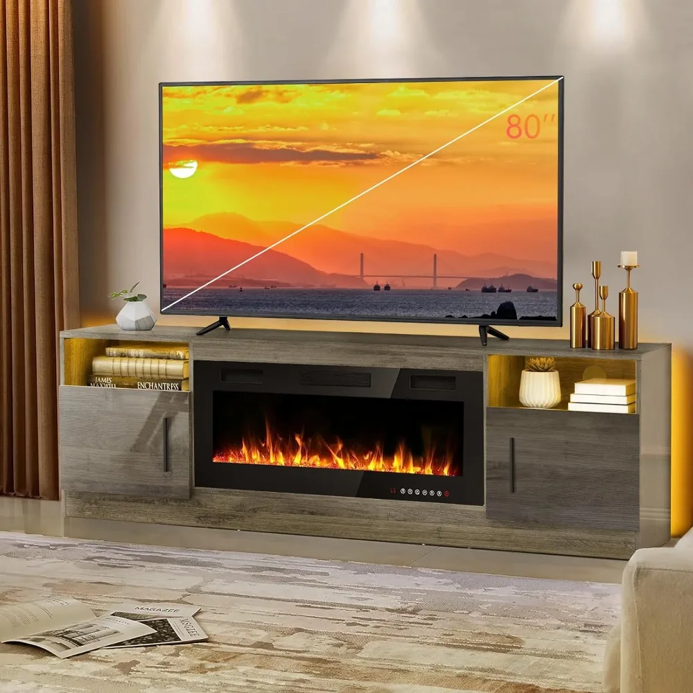 TV Stands, 36 inch Fireplace Up to 80