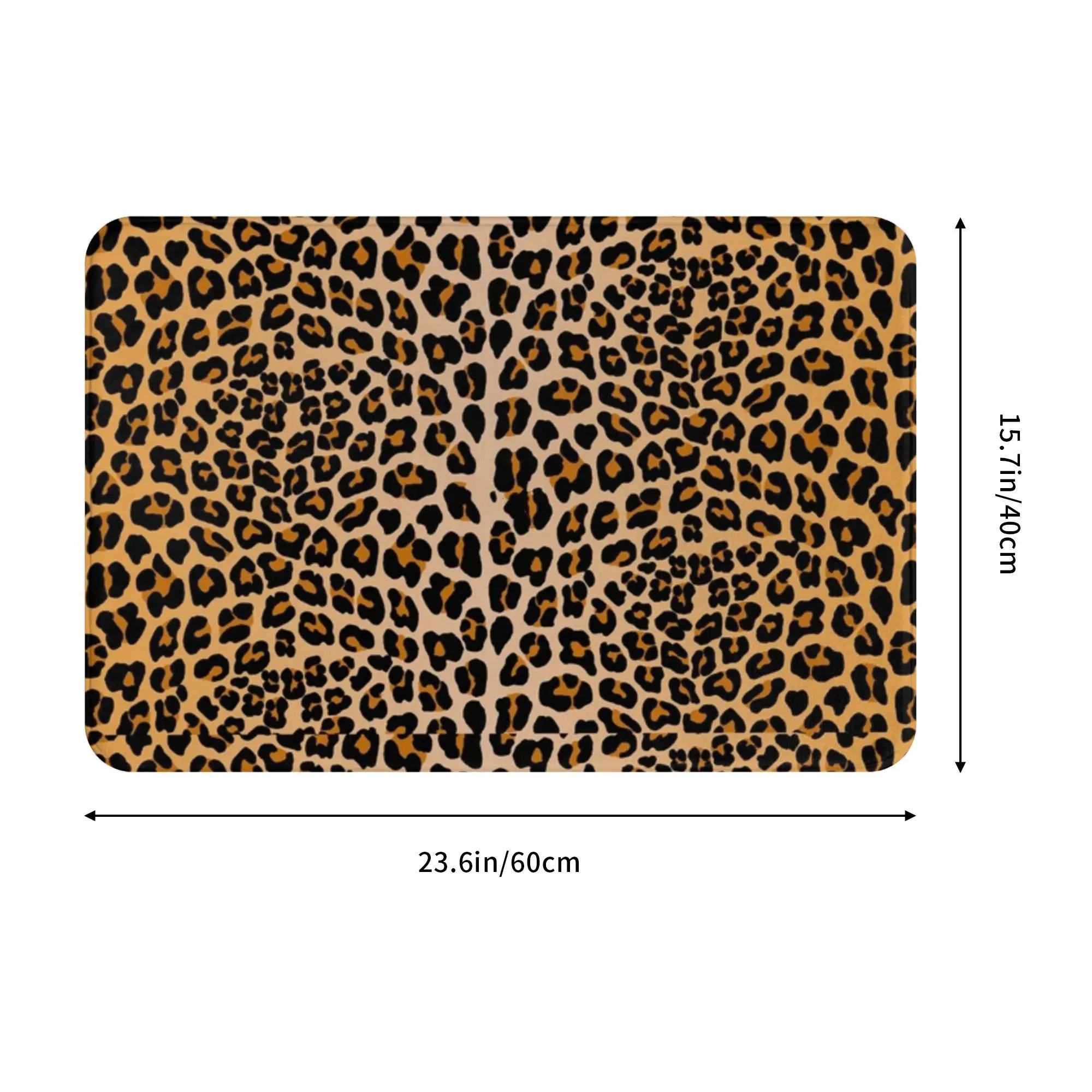 Leopard print Anti-slip Doormat Floor Mat Cushion Carpet Rug for Kitchen Entrance Home Balcony Footpad Mats