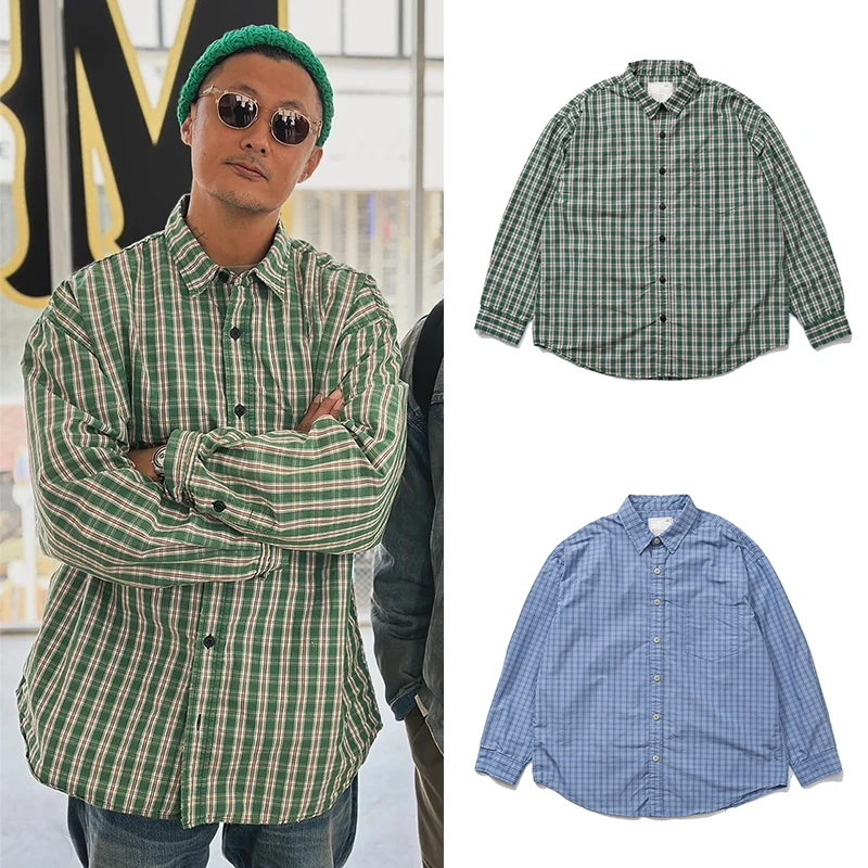 

Waed Plaid irt Stand Collar Street Sle Retro een Ba Zipper Youth ular Breathable Long Sve Cheered irt