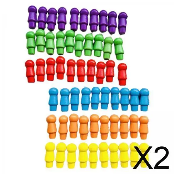 Board Game Wooden Checkers Pieces Multicolor Educational Puzzle Toys Set for Family Travel Beginners