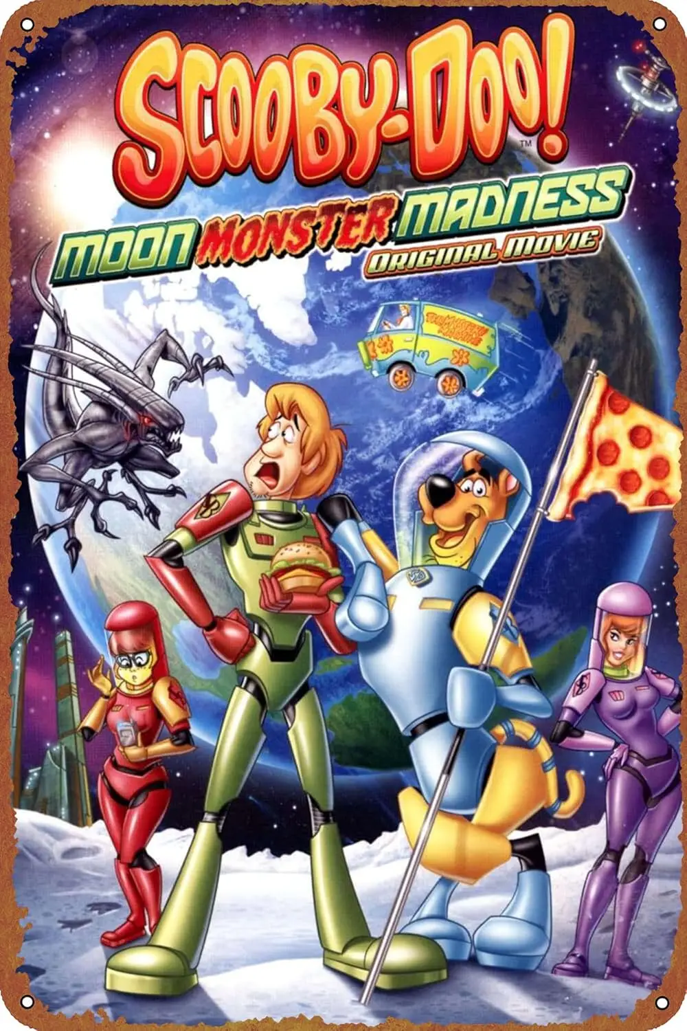 Scooby-Doo! Moon Madness Movie Poster Tin Sign Cafe bar Home Wall Art Decoration Retro Metal Tin Sign 8x12 inch