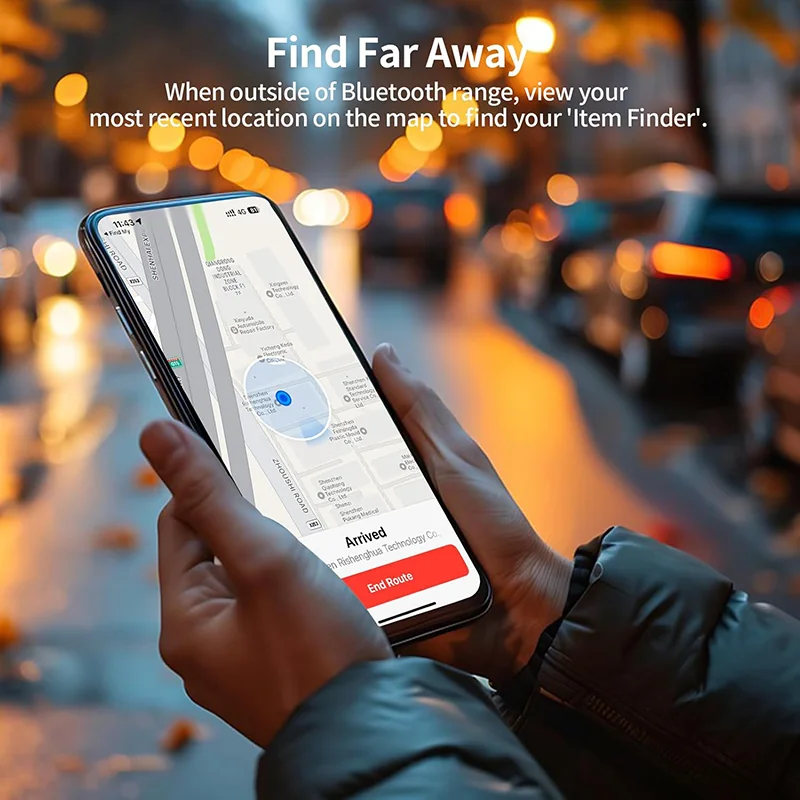 Air Tags-4 Pack Bluetooth Tracker Works with Apple Find My APP Locator for Luggage Backpack Suitcases Replaceable Battery Black image 6