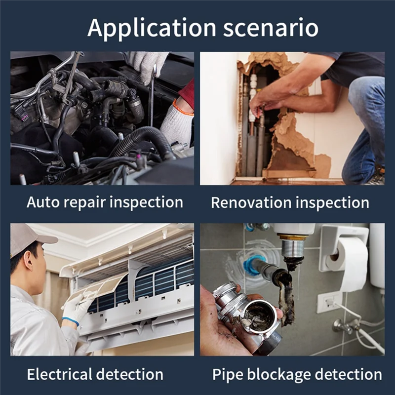 

AT02-Industrial Endoscope Camera Digital Foldable Endoscope 2.4 Inch Screen HD1080P For Car Inspection Device Camera