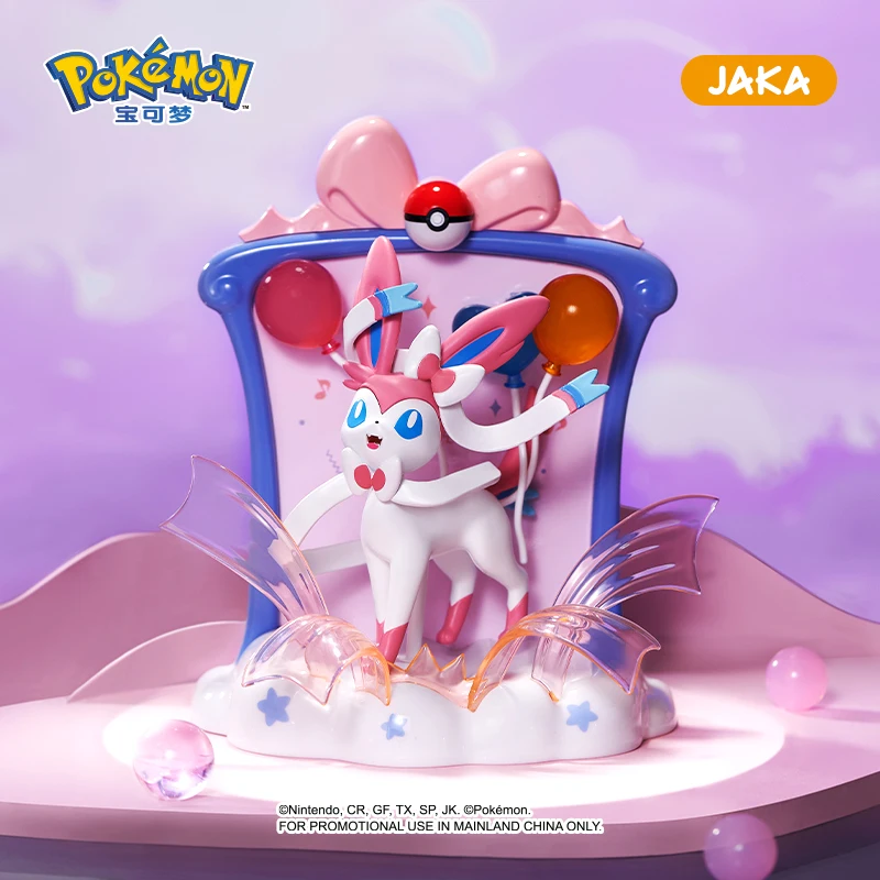 Pokemon klocki do budowy Happy Party ramka na zdjęcia Sylveon Pikachu Gengar Meowth Jigglypuff model łączenia prezent urodzinowy dla dzieci