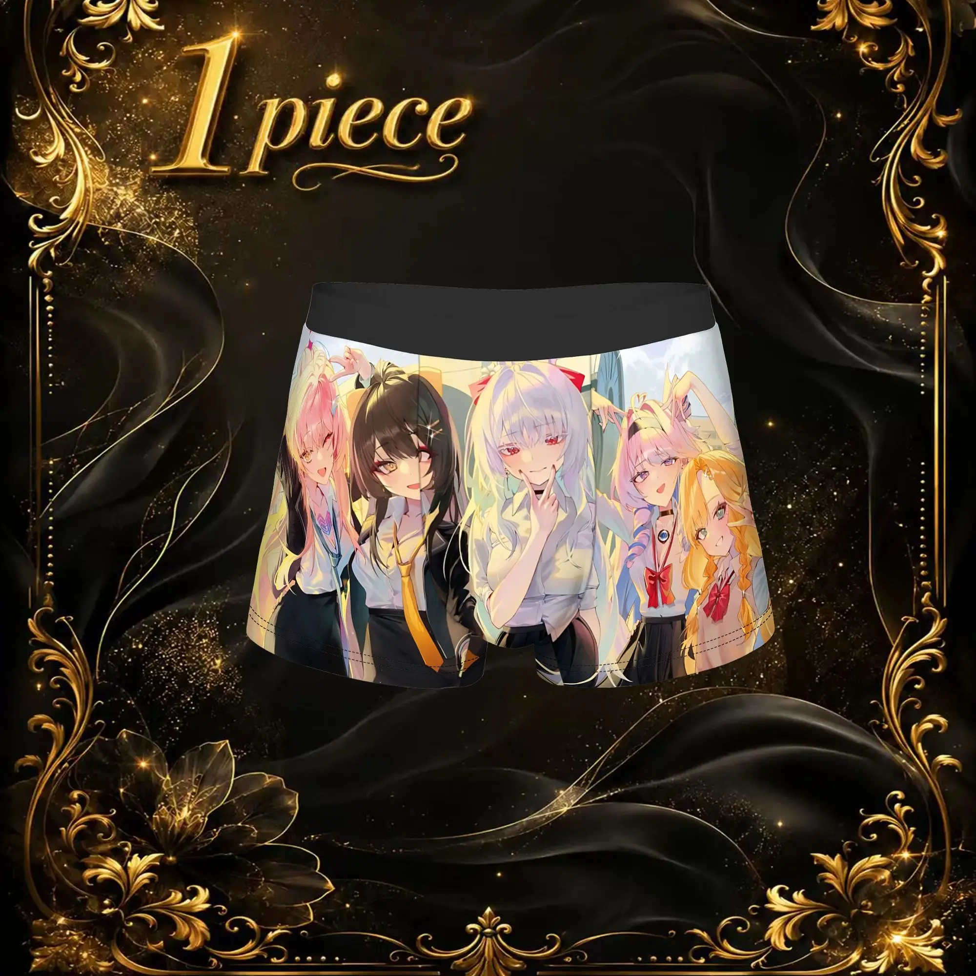 Popular Anime Game Theme Of Romance Girls boxers  adults 18 plus Underpants Breathbale Panties Men's Underwear Ventilate Shorts