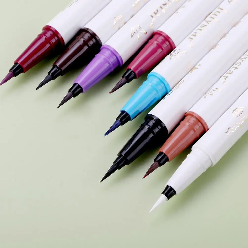 Witte Eyeliner Waterdichte Soft-Tip Eyeliner Pen Kleur Vloeibare Eyeliner Pen Blijvende Zeer Fijne Vloeibare Eyeliner