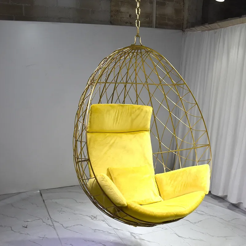 Garden Outdoor Swing Hanging Basket Cradle Balcony Yard Stainless Steel Living Room Household Luxury Hanging Chair