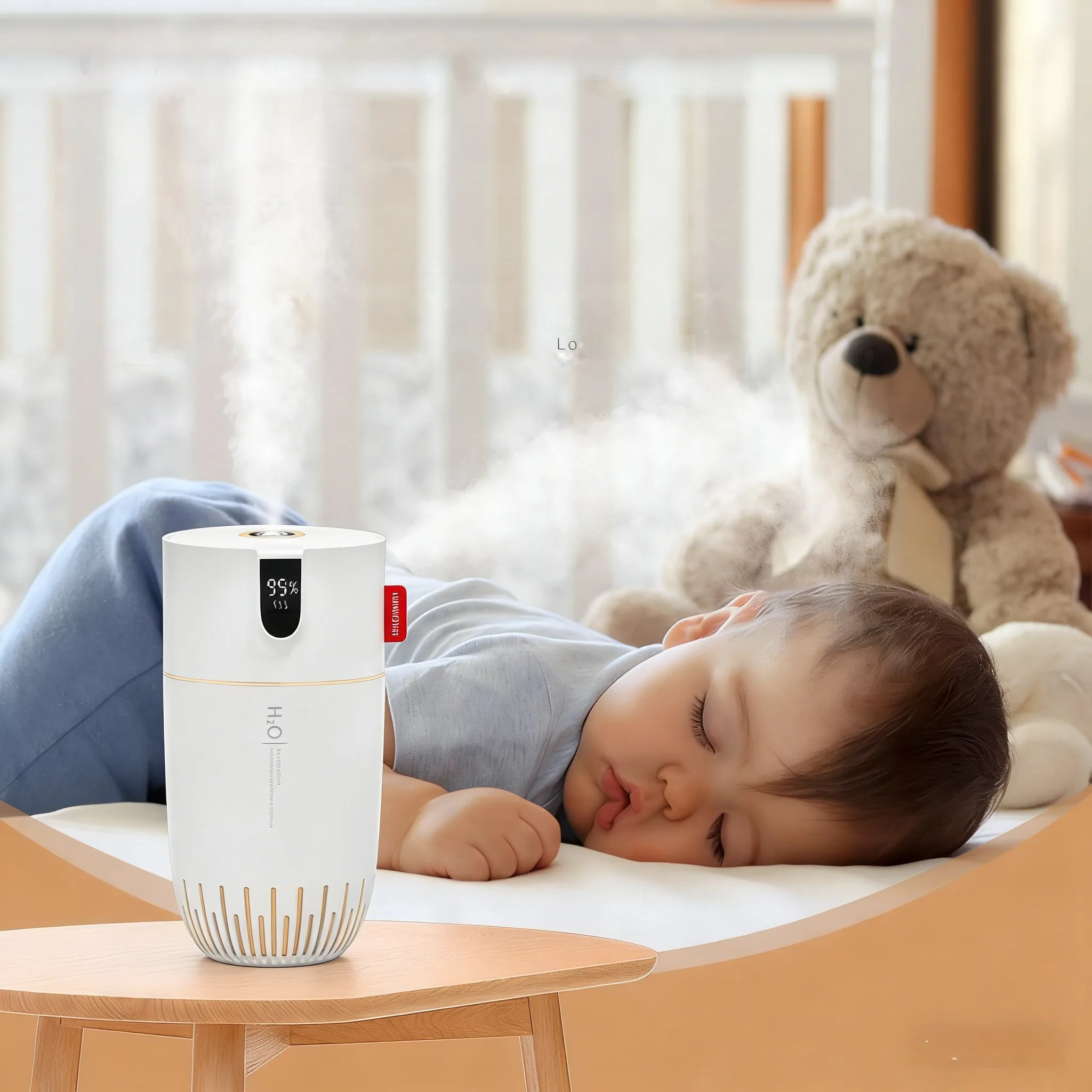 Portable Cool Mist Humidifier Small Air Humidifier with 2 Adjustable Mist Modes & Color-Changing Accent Light Desktop Humidifier