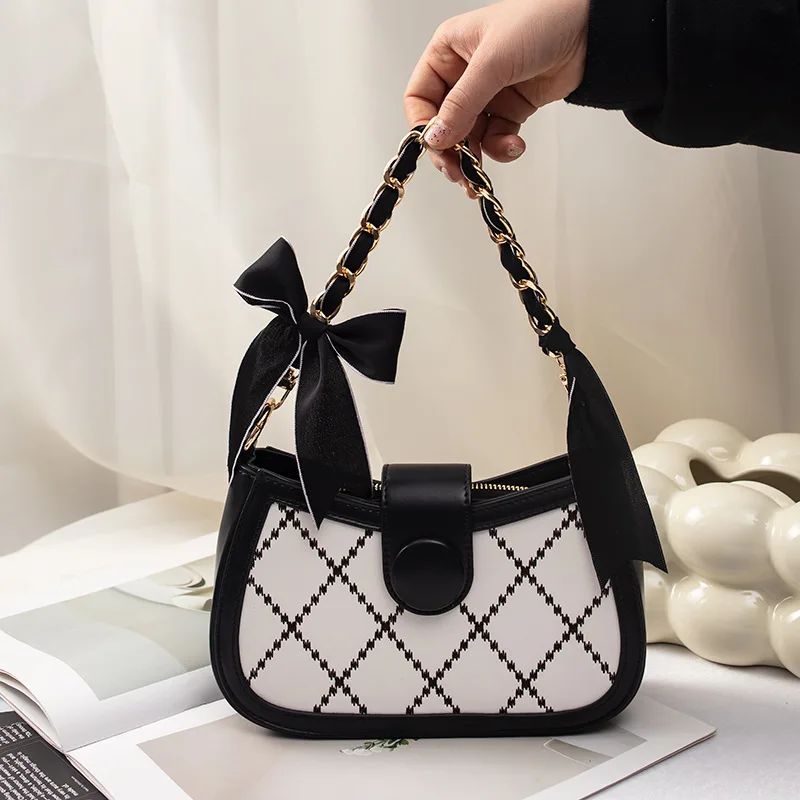 35cm DIY Bag Chain with Silk Scarf Metal Hand Chain Bow Decorative Chain Strap Transformation for Hand Carry Bags