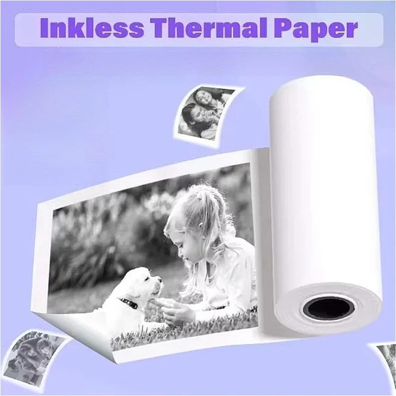 Kids Camera Instant Print Refill for Kids Instant Camera Thermal Printing Free 50x30mm White Non-Adhesive Photo Print Rolls Gift