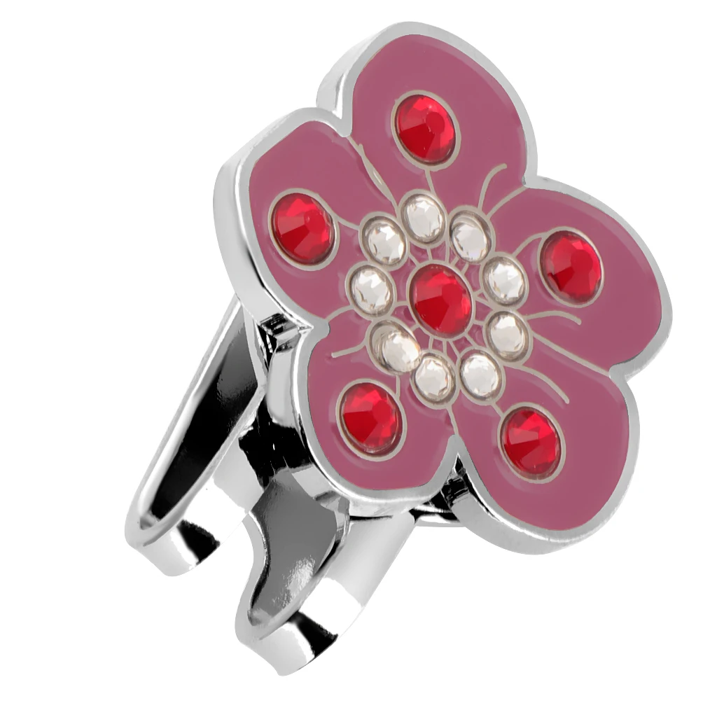 Durable Flower Golf Ball Marker Sturdy Stainless Magnet Hat Clip Gift Set for Golf Cap Visor Attachment