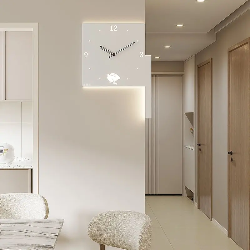 Nordic Modern Wall Clock Digital Aesthetic Wall Clocks Living Room Minimalist Decoration Timepiece Creativity Double Sided Clock
