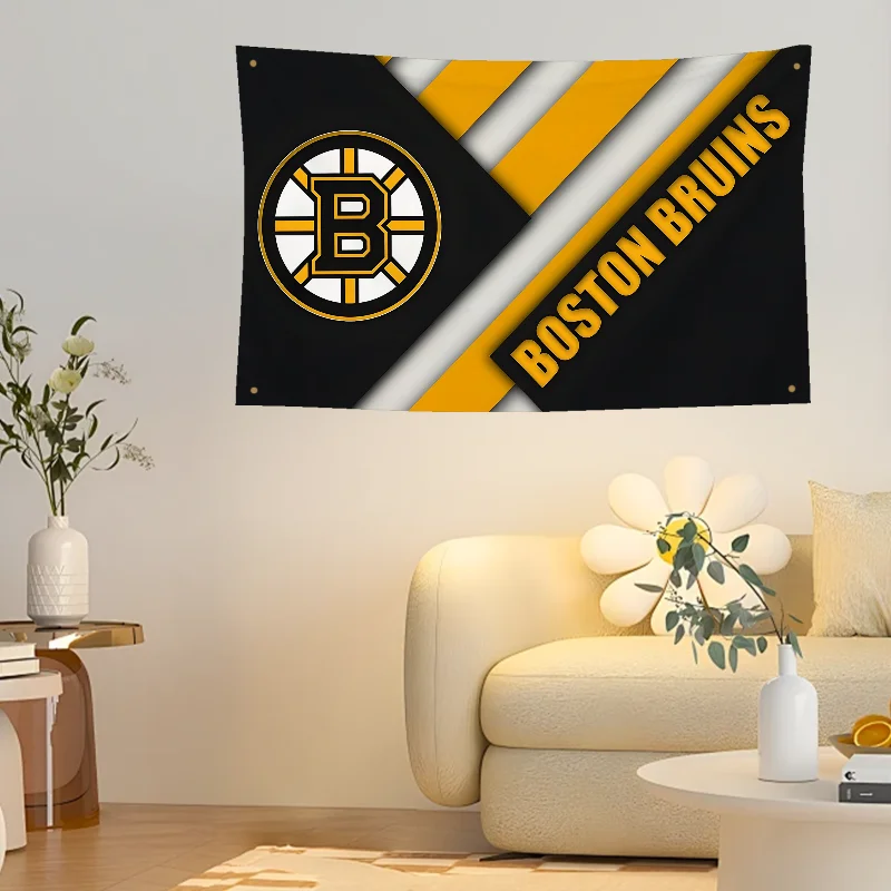 1PC B-Boston B-Bruins Flag Workshop Flags Room Decor Flag Outdoor Decorations Flags For Rooms Four Hole Flag