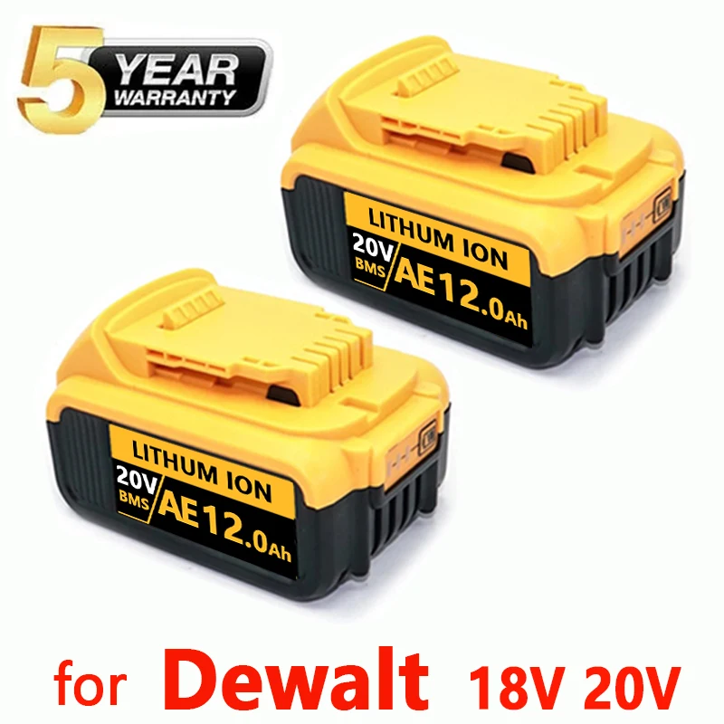 

1-3piece 20V 6.0Ah 8.0Ah 12.0Ah DCB200 18650 Replacement Li-ion Battery for DeWalt MAX DCB205 DCB201 DCB203 Power Tool Batteries