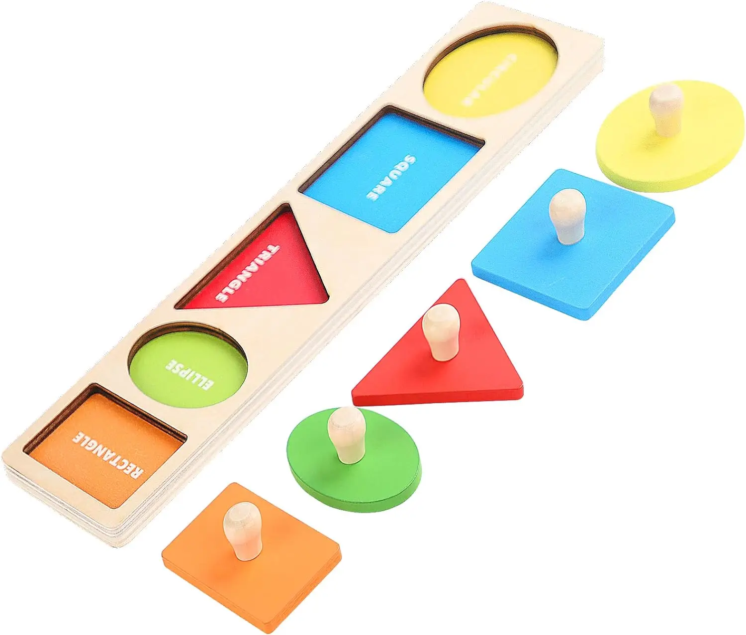 Juguete Montessori de clasificación de colores, tablero de agarre a juego con forma de madera, rompecabezas para bebés, juguete educativo temprano, juguete de Motor fino