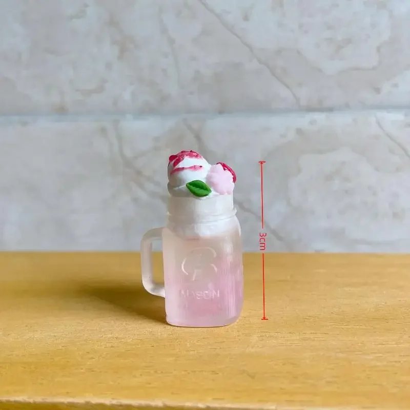 Casa de muñecas en miniatura, modelo de bebida de hielo de simulación de helado para decoración de casa de muñecas, juguetes para juego de imitación, regalo, 1 Uds.