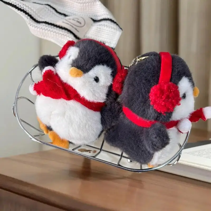 귀여운 펭귄 인형 열쇠고리; 크리스마스 만화 캐릭터 가방 펜던트; 책가방 장식 선물