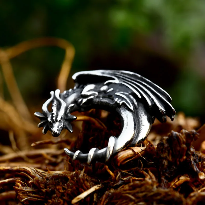 BEIER 2023 New Unique Design Sleeping Dragon Pendant Charm Gothic Animal Stainless Steel Jewelry High Quality Wholesale