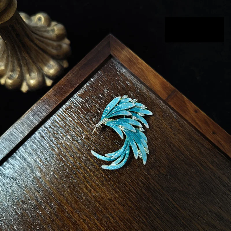 925 Sterling Silver Jewelry Luxury Crystal Enamel Phoenix Brooches for Women Wedding Party Jewelery for Girls Friends Gift 5