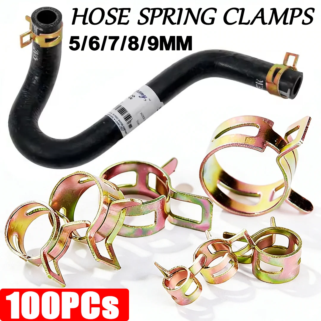 10-100Pcs Metal Band Hose Clips Fastener Car Industrial Water Gas Oil Pipe Plumbing Fixing Clip Spring Clamps M5/M6/M7/M8/M9