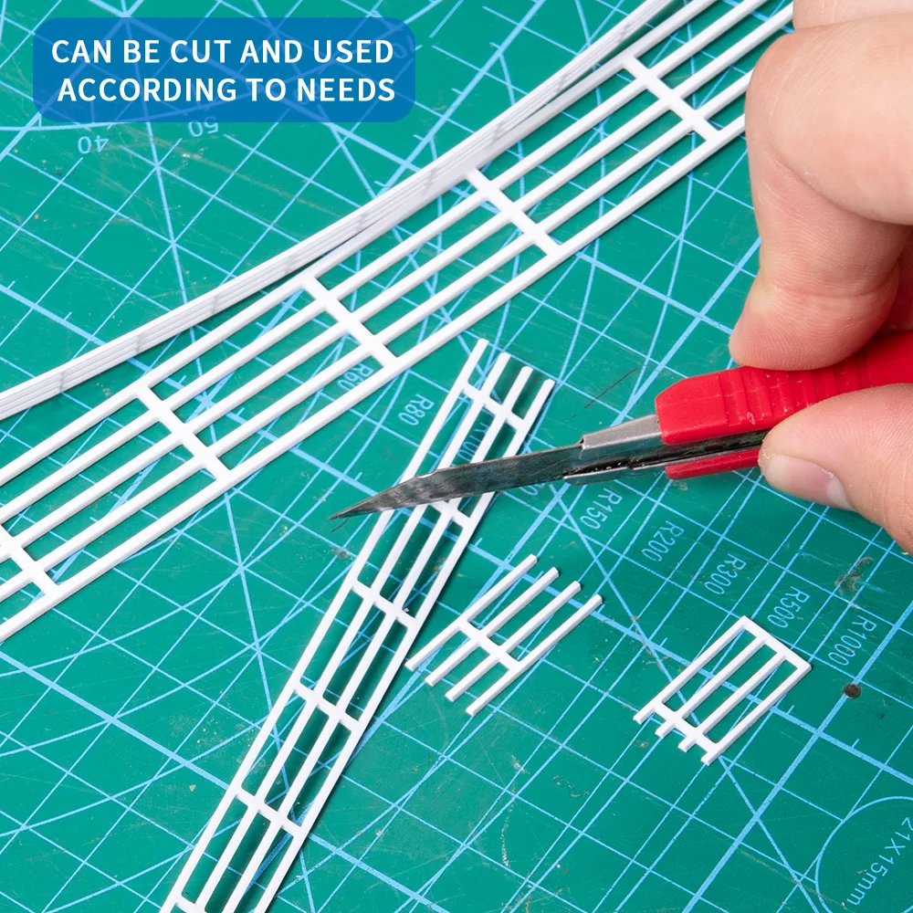 2 قطعة نموذج سياج الدرابزين محاكاة درابزين ABS DIY بها بنفسك بناء قطار السكك الحديدية المشهد محطة المدينة منزل حديقة السكك الحديدية المواد