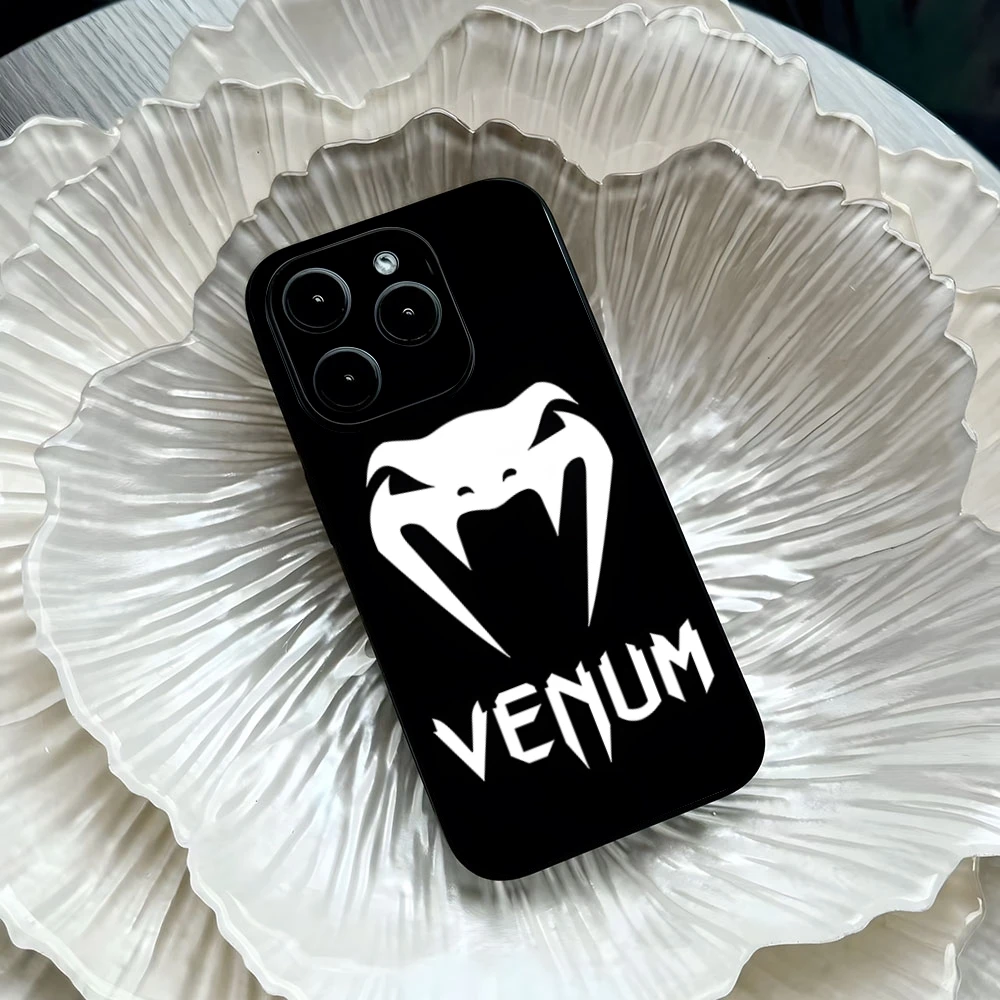 Luxuriöse V-VenumS-Handyhülle für iPhone 17 Air 16 15 14 12 13 11 Pro Max Mini X XR XS Max 7 8 Plus, schwarze Silikonhülle