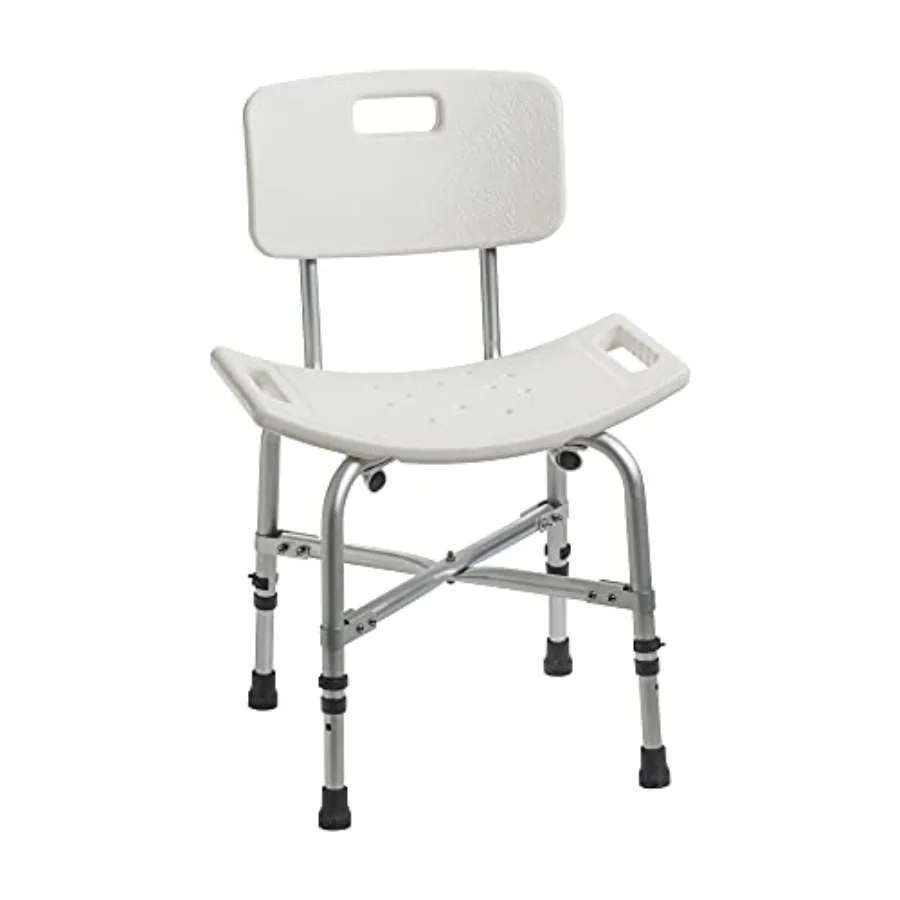 Drive Medical 12021KD-1 Bariatric Heavy Duty Bathroom Bench with Back Gray