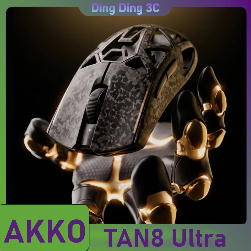 Akko Tan8 Ultra / Master Wireless Gaming Mouse Composite Carbon Fiber Paw3950 Ergonomic Hollow Out Wireless Bluetooth Wired