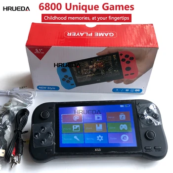 X50 game console portable game console 6800 in 1 Retro 5.1 inch HD screen Retro handheld game player