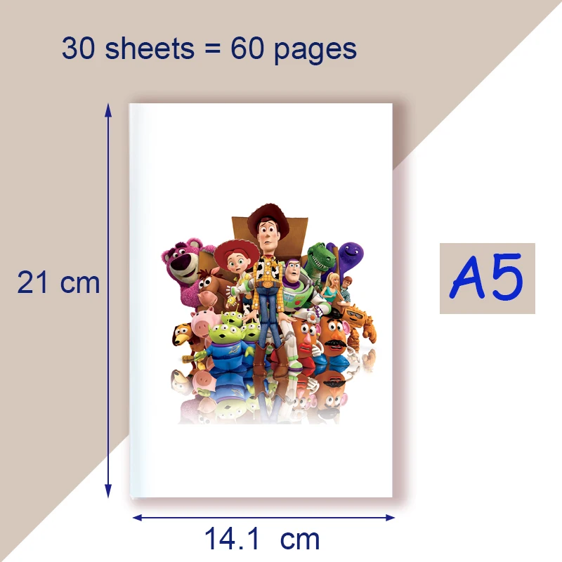 A5 Notebook Anime - Toy Story - Talking Woody Buzz Jessie Rex Disney Stories Figures Characters Collection Figurine Kids Gift