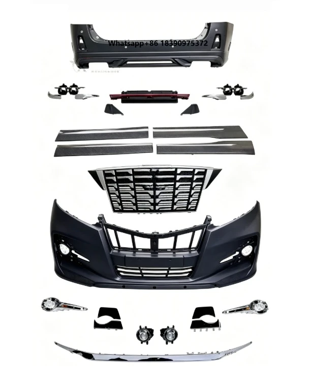 

High Quality Small Bodykit Screw-On Front Lip Side Skirt Rear Lip for Alphard 20 Series 2008-2014 ABS Plastic Retrofit/Upgrade