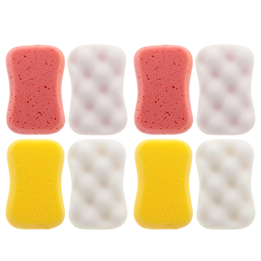 

8pcs Exfoliating Bath Sponge Soft Body Polishing Sponges Back Scrubber Gentle Skin Cleaning Supplies Shower Travel Lightweight