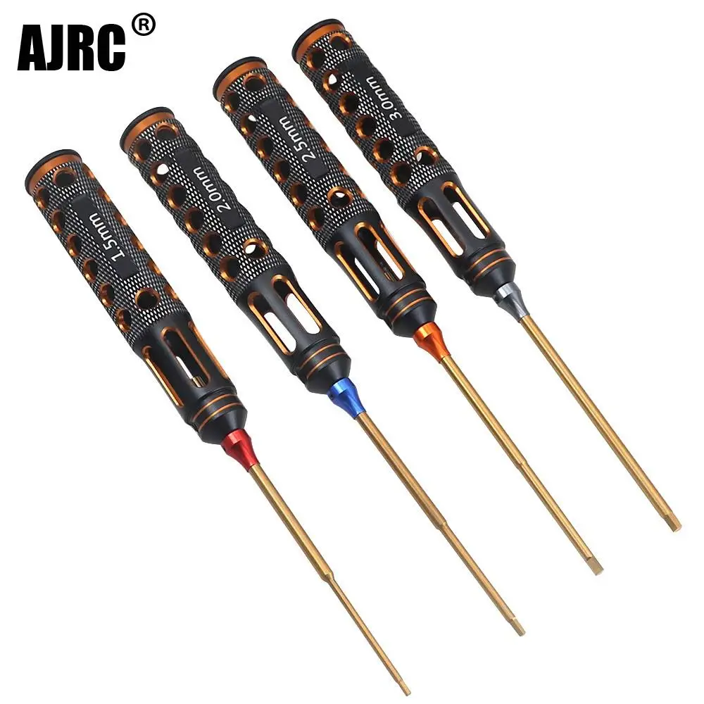 4pcs Rc Model Car Repair Tools Hard Alloy Steel Metal Hex Screwdrivers Tools 1.5/2.0/2.5/3.0mm For Rc Model Cars Airplane Boat