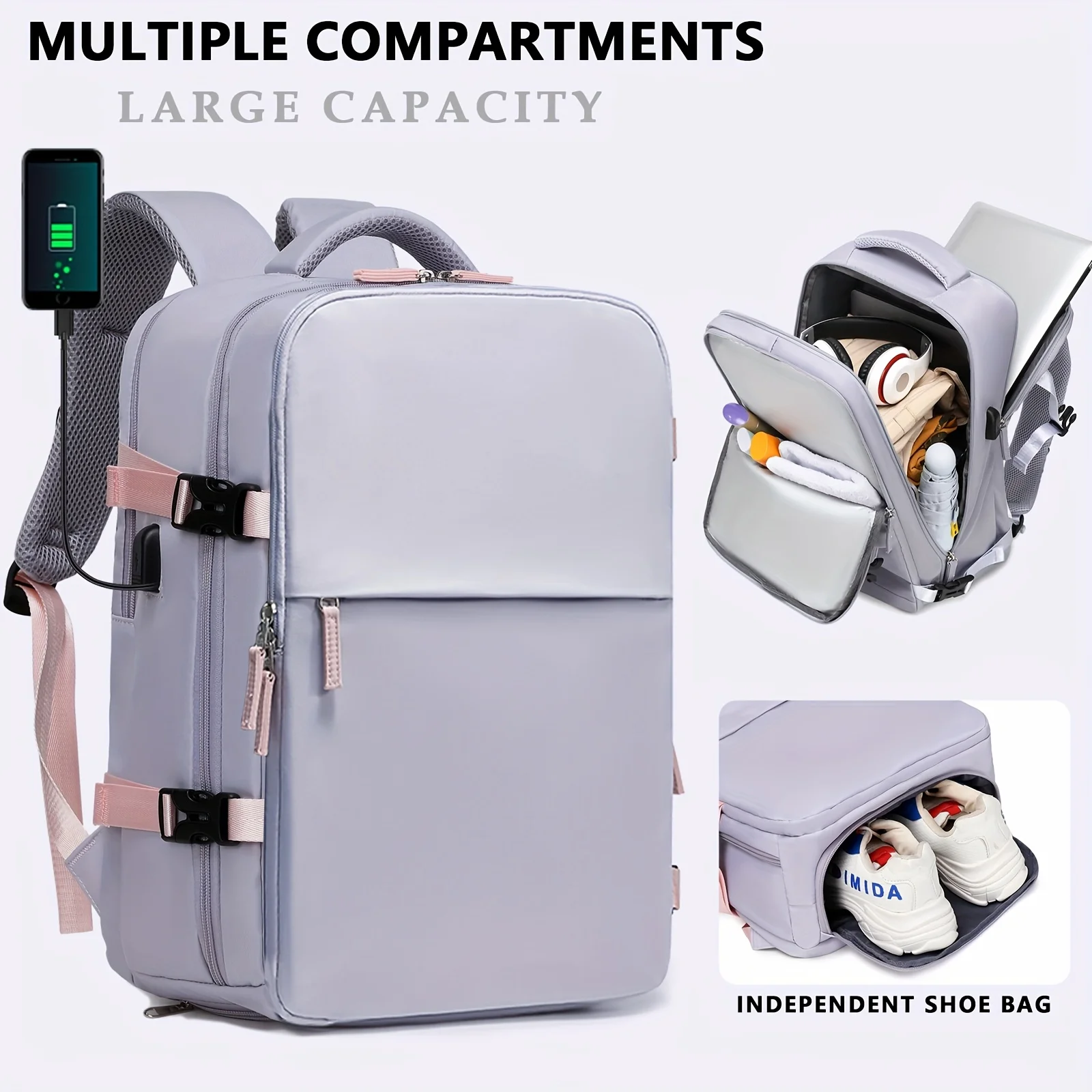 

Business 16 inch laptop backpack, stylish multifunctional backpack for daily commuting, business travel, office, multi-level com