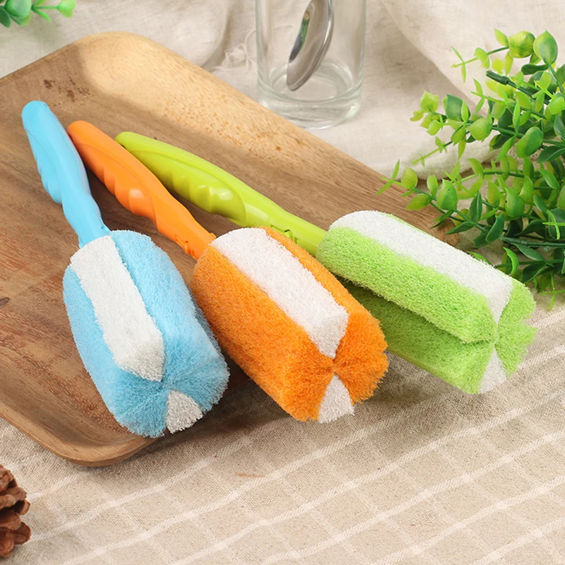 

Replaceable Sponge Cup Washing Brush Long Handled Cup And Bottle Washing Brush Kitchen Cleaning Brush